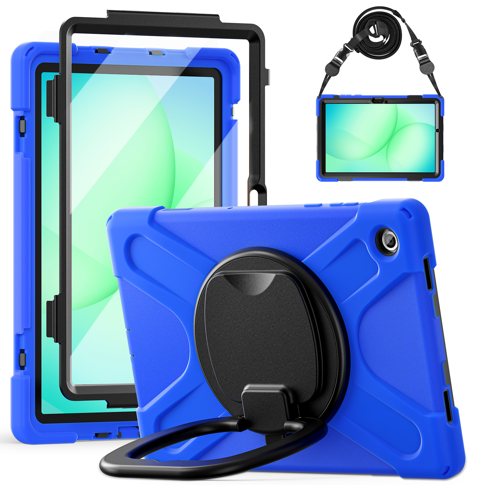 Blue+Shoulder Strap+PET Screen Protector
