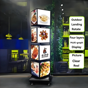 Xoay 4 lớp hộp đèn với hình dạng rỗng cho quảng cáo trong nhà hàng khách sạn cửa hàng hướng dẫn đăng ký - Product Image 4