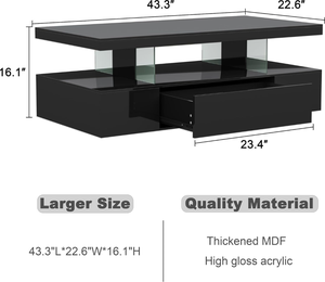 2-Piece Modern oturma odası masası takım 59 "parlak TV standı sehpa oturma odası için LED eğlence merkezi ile depolama - Product Image 5