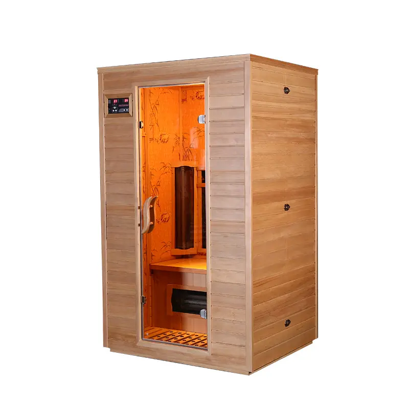 Ter buhar odası tek veya çift kişi uzak kızılötesi Sauna odası turmalin terleme buhar kutusu ışık dalga kuru buhar makinesi