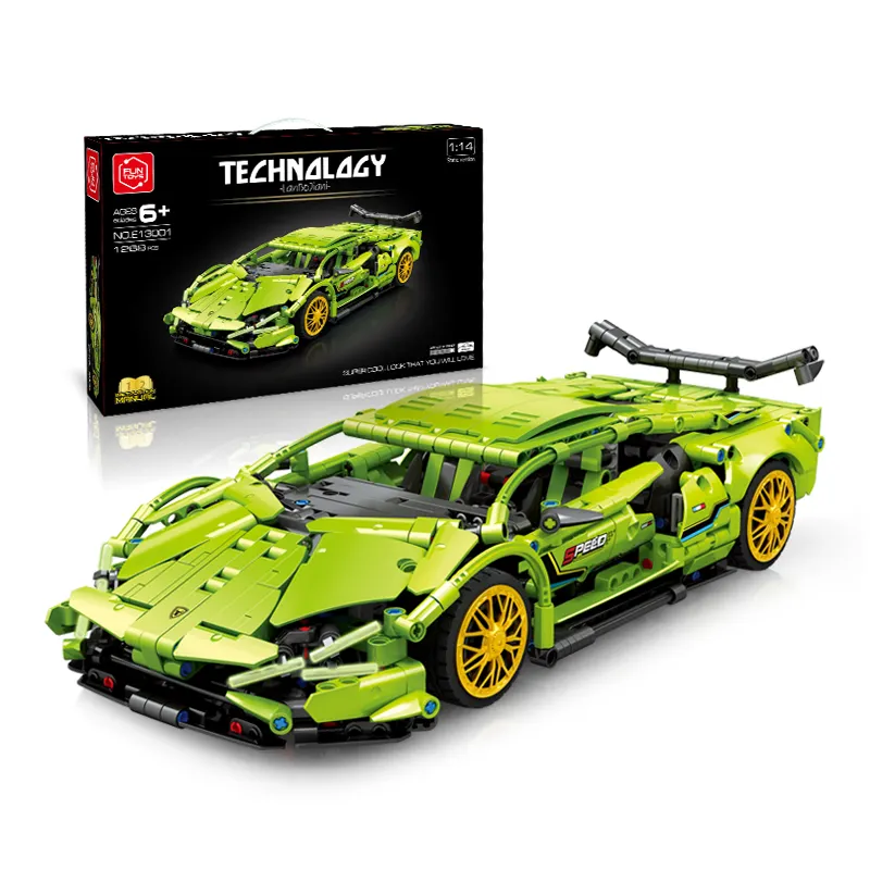 Schaal 1:14 Lamborghinied Super Speed Racing Auto Model Bouwstenen Sport Auto Bouw Diy Blokken Set Voor Volwassenen