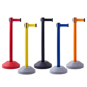 Giá rẻ Nhựa đám đông kiểm soát hàng rào nước đầy có thể thu vào vành đai nhựa stanchion cực an toàn có thể thu vào cô lập vành đai - Product Image 1