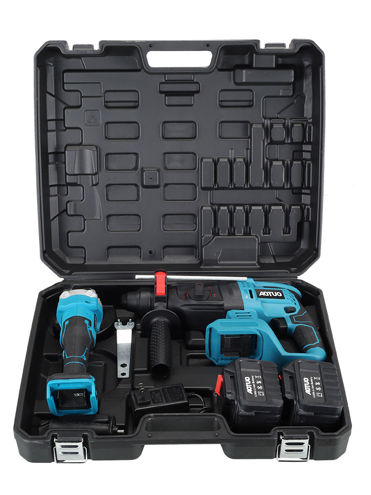 Angle grinder hammer two-piece set of two electricity and one charge