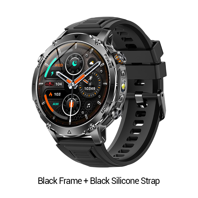 Cadre noir + bracelet en silicone noir
