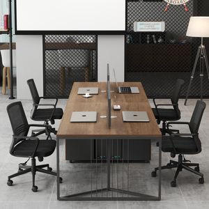 Modern Style MDF Chrome Frame Office Furniture <strong>Simple</strong> Design Convertible Two Seat/ Four Seat Workstation <strong>Desk</strong> for <strong>Computer</strong> Use - Product Image 2