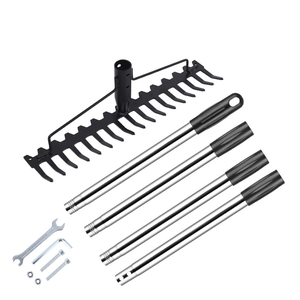 可伸展的花园长柄耙，带坚固的不锈钢齿和组装DIY工具，可定制 - Product Image 5