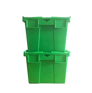 Gran distribución logística Almacén de servicio pesado Supermercado Apilable Apilar y Nido Rotación Cajas de almacenamiento de plástico con tapas - Product Image 3