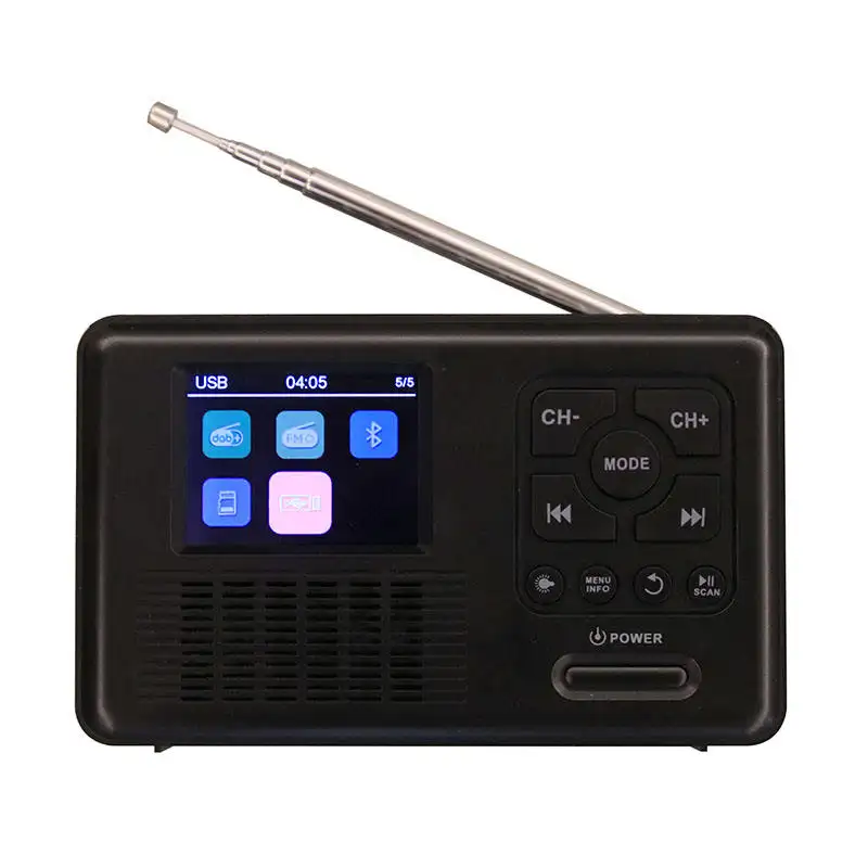 Draagbare Mini Fm Digitale Dab Zonne-Energie Radio Met Hand Crank Solar Telefoon Opladen Jack Usb Tf Speler Wekker