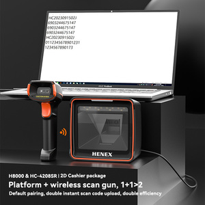 Henex新款高速免费手持无线2D二维码桌面条形码阅读器扫描仪发光二极管安卓移动超市商店 - Product Image 5