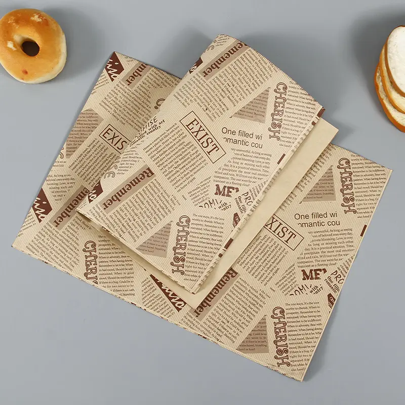 Diskon besar kertas Wax Grade makanan PE lilin tahan minyak kertas pembungkus makanan kertas pembungkus Burger