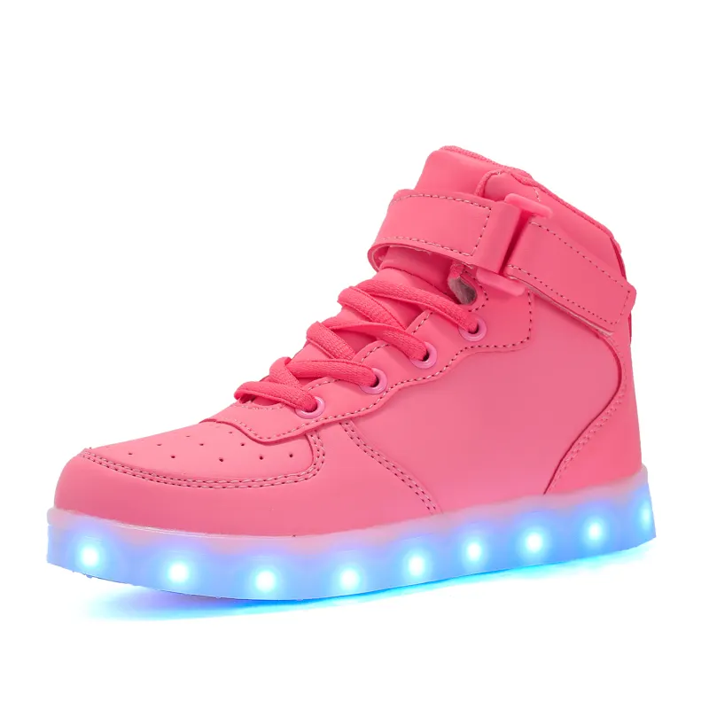 Großhandel Mode Neue USB Ladegerät Laufende Wiederaufladbare Individuelles Logo LED Licht Schuhe Kinder