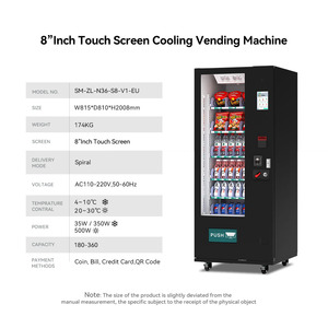 Tùy Chỉnh Màu Đen Mỏng Máy Bán Hàng Tự Động Snack Đồ Uống Lon Đồ Uống Máy Bán Hàng Tự Động Các Mặt Hàng Bán Lẻ Với Giấy Tiền Xu Tiền Mặt Thẻ Trả Tiền - Product Image 3