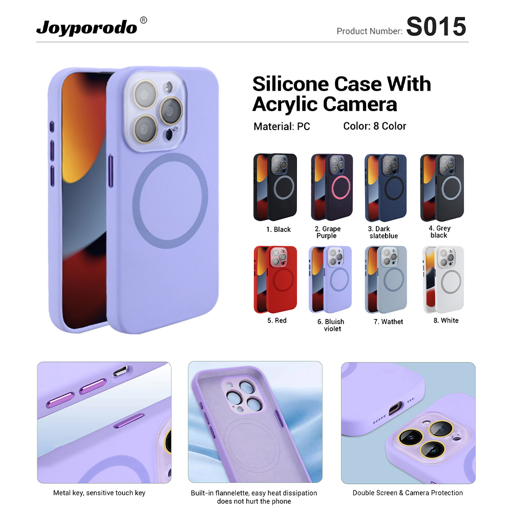 Étui en silicone avec appareil photo en acrylique