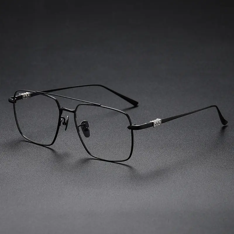 5193 New Pure Titanium Mode Herren- und Damenbrille Großer Rahmen Doppelbrille Gold Viereckige Brillenrahmen