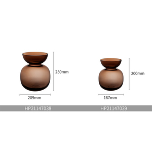 <strong>Center</strong> Table Decorations Glass Vase Gourde Sharped Brown Handmade Spanish Glass Recycled Vases <strong>Europe</strong> - Product Image 6