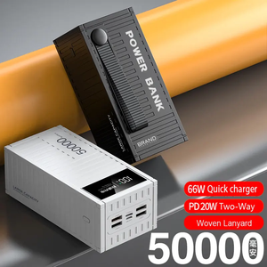 5つのデバイスを充電4USB2Type-C出力66W急速充電コンテナパワーバンク織りストラップLEDディスプレイパワーバンク50000mAh - Product Image 3