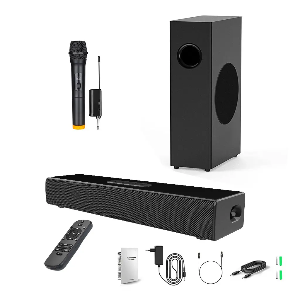 Soundbar caixa de som 4 ohm, subwoofer, 3 polegadas, alcance total, 30-80w, subwoofer, alimentado para casa s22