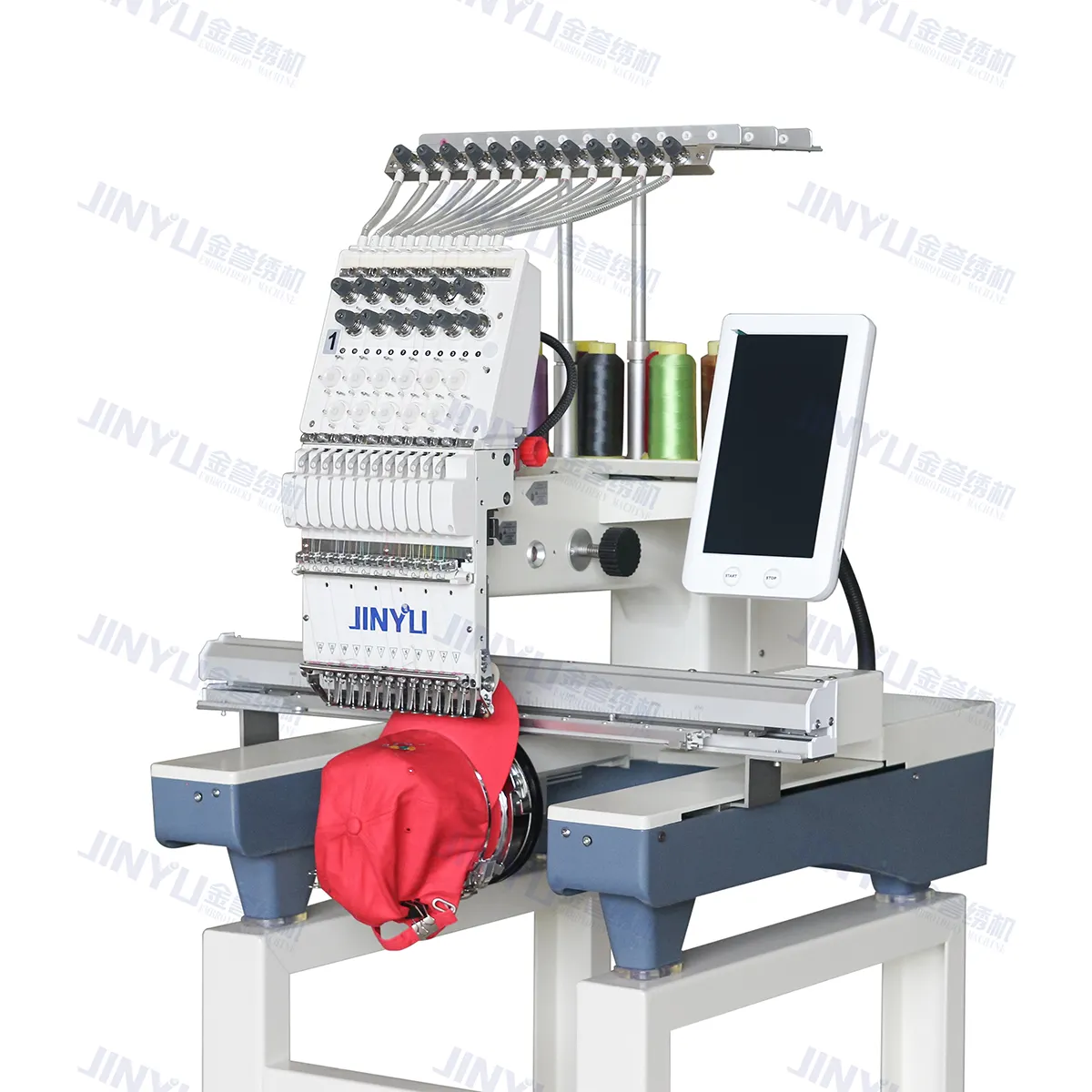Máquina de bordado de un solo cabezal, máquina de bordado computarizado, camiseta, sombrero plano, ropa, máquina de bordar, 12 /15 colores
