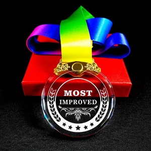 Promosyon DIY boş cam MVP FMVP kurdele ve hediye kutusu ile en değerli oyuncu kristal ödül madalyaları - Product Image 5