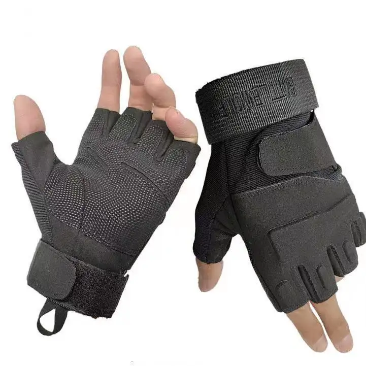 Groothandel Mode Unisex Sport Halve Vinger Handschoenen Echt Lederen Motor Fietshandschoenen Outdoor Fietsen Sporthandschoenen