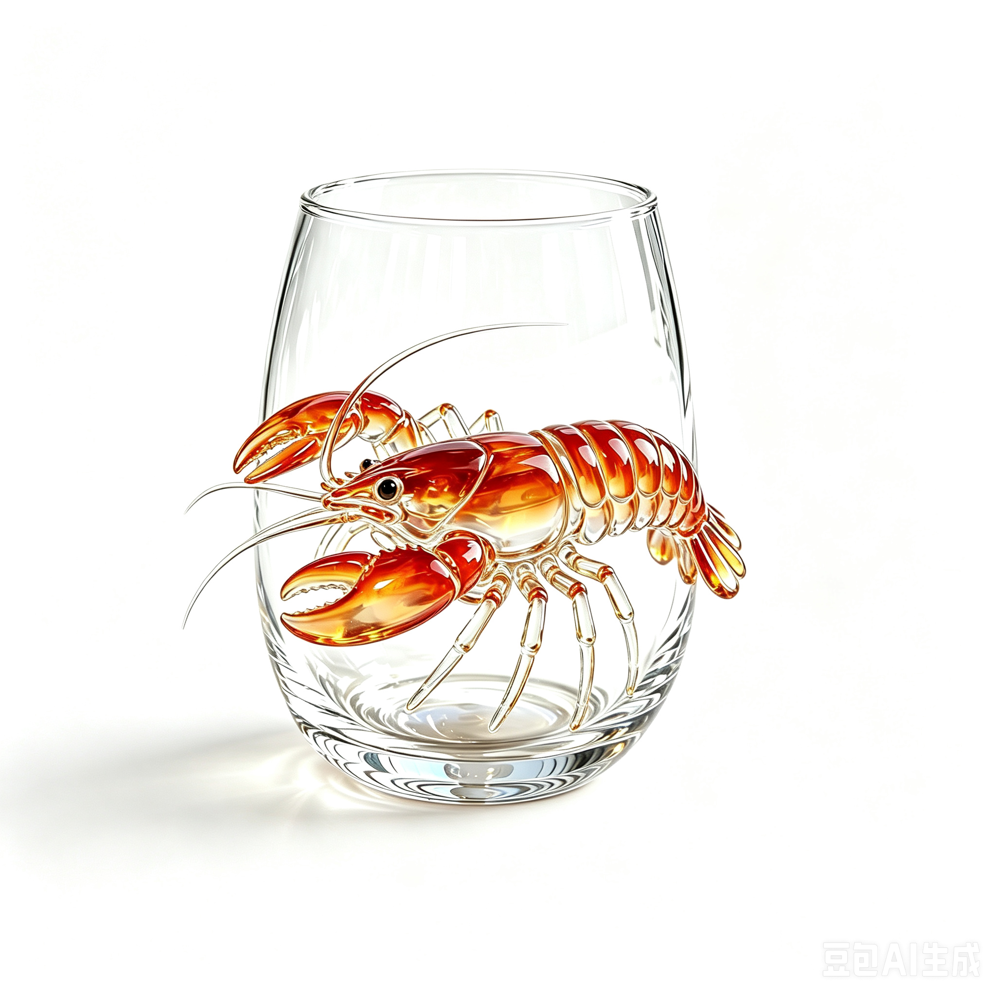 Taza de vidrio transparente Lobster