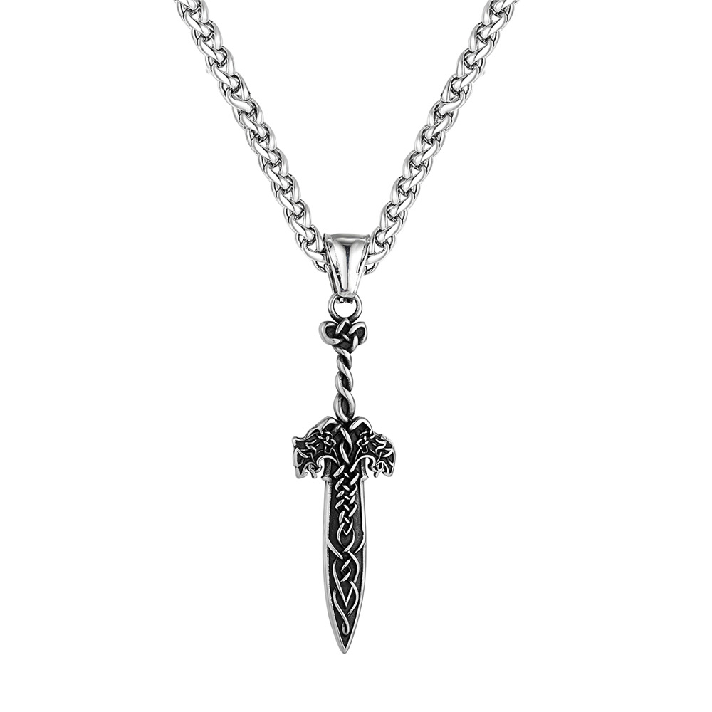 Pendentif en acier inoxydable, chaîne en acier inoxydable