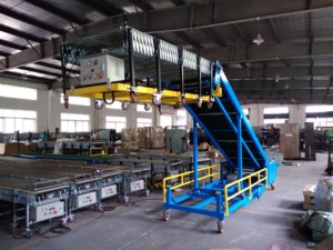 Cinta transportadora automática de carga y descarga de contenedores de camiones