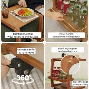 Tùy chỉnh tre di chuyển cuối bảng phụ với kệ lưu trữ mở và bánh xe - Product Image 2