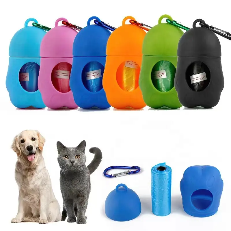 2024 New poop bag with dispenser Holder Funny Bio-degradable Portable Dog Poop Bags and Holder Printed Plastic Sustainable 43g