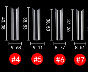 ปลายแหลมครึ่งด้านแบบมืออาชีพปลายเล็บเจล x สี่เหลี่ยมขนาดเติม #4 #5 #6 #7 XXL ปลายเล็บไม่มีปลายโลงศพแบบโค้ง - Product Image 6