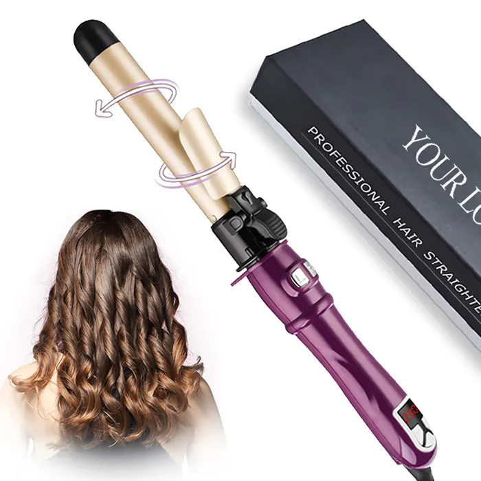 Pritech Automático Hair Curler Temp Ajustável Girando Styling Curlers Aquecimento Rápido Girando Curling Iron