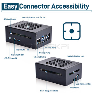 GeeekPi Raspberry Pi 5 Metall gehäuse Kompatibel mit PCle M.2 NVMe Shield Top X1001 mit Lüfter kühlkörpern für Raspberry Pi 5 - Product Image 2