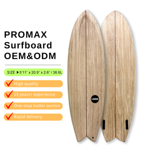 Lichtgewicht Houten Surfplank | Eps Foam Core Met Glasvezel Epoxy Coating | Hoogwaardige Vis Surfplank Voor Volwassenen - Product Image 2