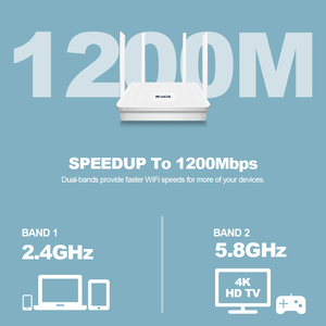 AC1200 <strong>Wi</strong>-<strong>Fi</strong> Router Gigabit Ethernet Router Dual Band 2.4GHz <strong>5GHz</strong> Wireless Network WiFi Repeater With 4x5dBi Antennas Home - Product Image 5