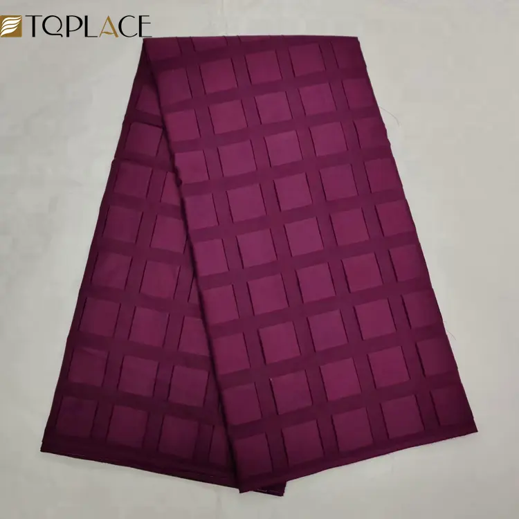 Burgundy Swiss 100% Cotton Atiku Fabric 5 Yards Nigerian lace fabric 2020 for men