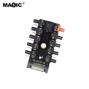 Magelei <strong>Computer</strong> 10 Road Chassis Fan Hub 4pin/SATA Fan Extension 1 to 10Road SATA Fan <strong>Controller</strong> 4pin Other <strong>Computer</strong> Accessories - Product Image 5