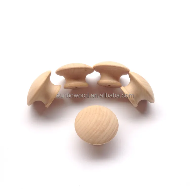 Wholesale wooden furniture cabinet handles and knobs use for cupboard drawer knobs wooden knob handles