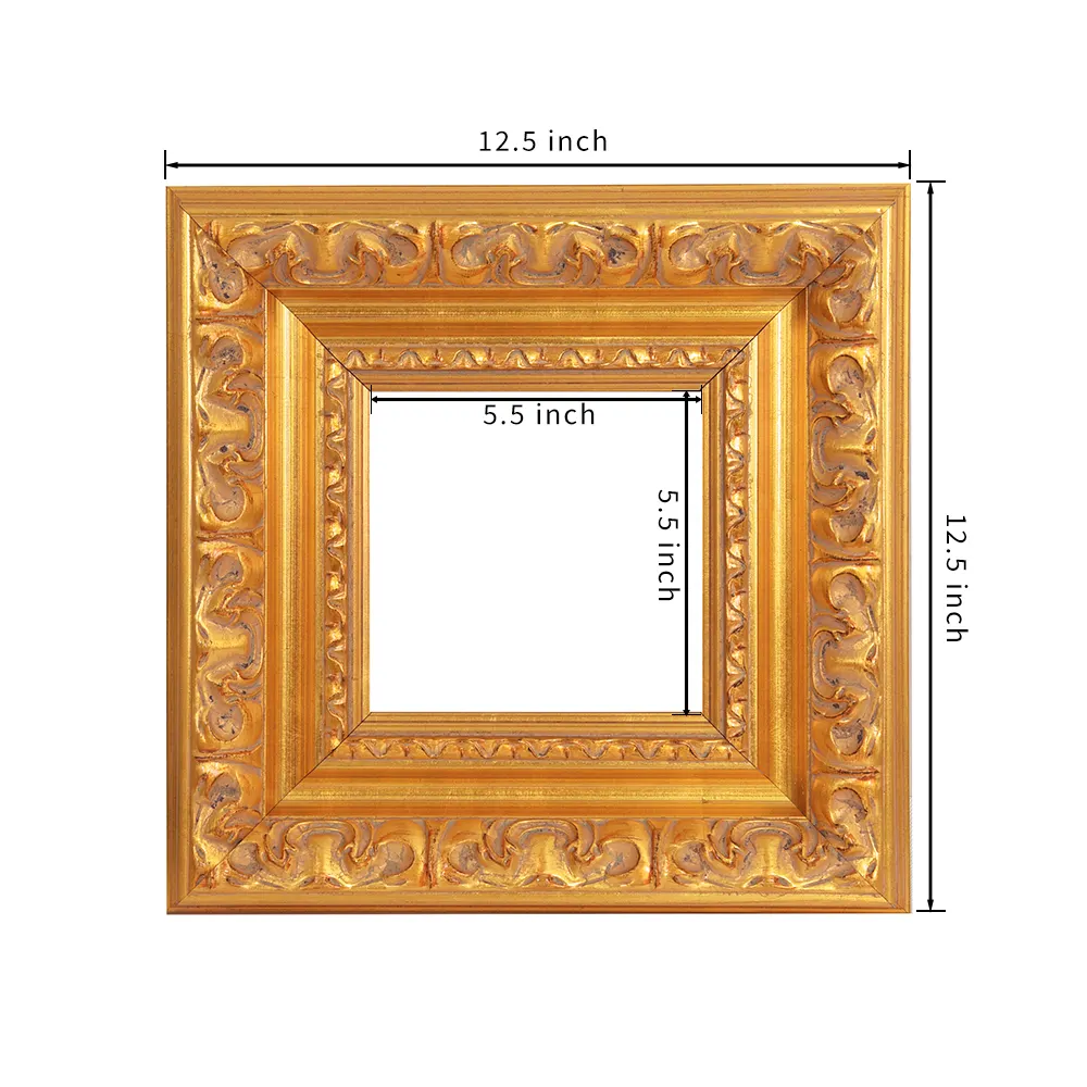 Venda quente Novo Estilo Unfinished Picture Frame Define DIY Antique Luxo Solid Wood Canvas Frame Kit para Pintura a óleo