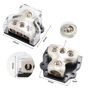 1x 0 Gauge in / 3X <strong>4</strong> Gauge Out Amp Power Distribution Ground <strong>Distributor</strong> Connecting Block 3 Way Power Distribution Block for Car - Product Image 2