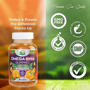 Private Label assistenza sanitaria per bambini Omega 3 DHA gommosa con Omega 6 & 9 per supporti cervello e immunitari integratori giornalieri DHA Gummies