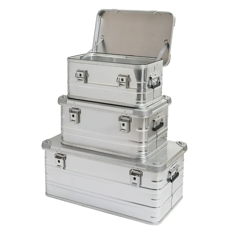 Multiple Sizes Outdoor Travel Metal Camping Storage Box Aluminium Transport Box for Equipment