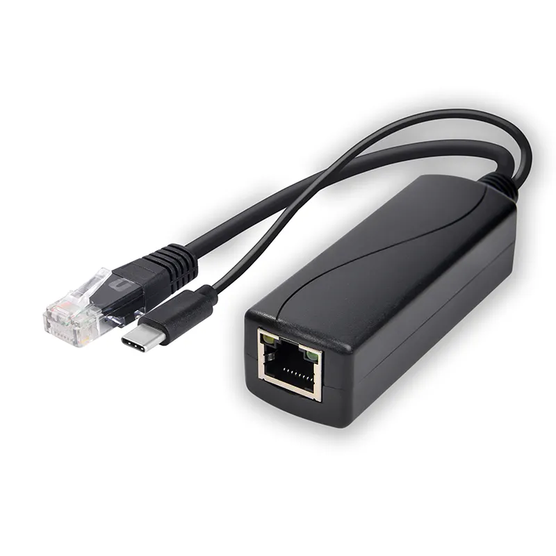 SDaPo PS5712TG 이더넷 커넥터 어댑터 RJ45 네트워크 결합기 30w 마이크로 USB C 기가비트 1000mbps 12V 2A PoE 분배기