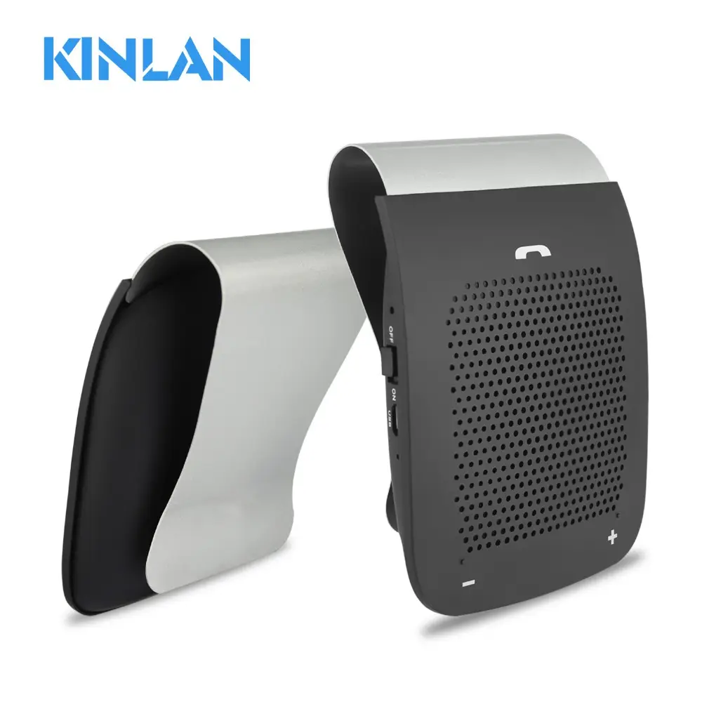 Haut-parleur de voiture à visière sans fil avec clip arrière en métal Portable sans fil Audio pour musique Voyage Mini haut-parleur à visière Bluetooth
