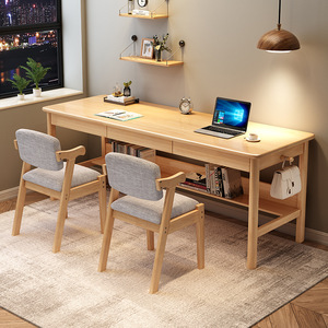 Solid Wood <strong>Three</strong>-Person Writing Desk Long Double Lift <strong>Table</strong> <strong>for</strong> Home Office <strong>Computer</strong> Learning Conference