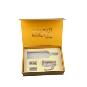 定制标志红酒套装包装灰色纸板纸质礼品盒单750毫升酒瓶 - Product Image 4