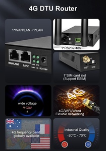 4G DTU Router 300Mbps 1WAN 1LAN RS232/RS485 with SIM Card Slot <strong>Supporting</strong> ESIM PPTP L2TP MT7628 Router - Product Image 2