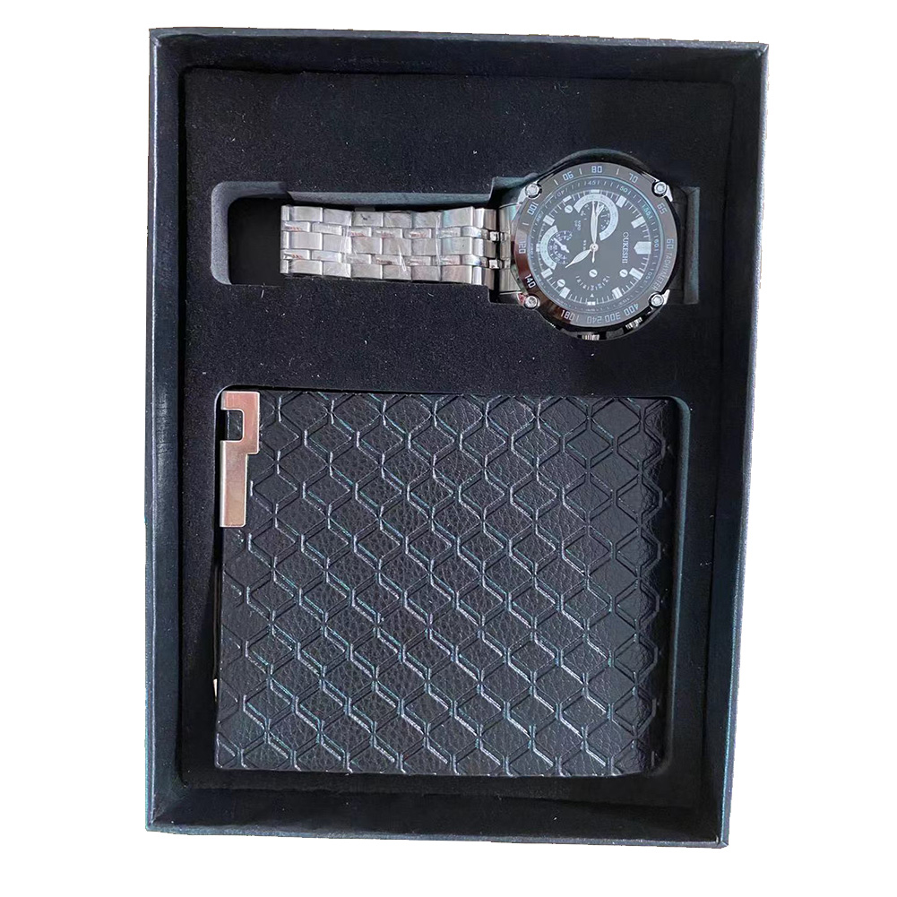 Steel watch black-faced