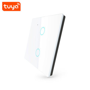 Hiçbir nötr tel akıllı yaşam APP Alexa Google ev Tuya ab işık WiFi akıllı dokunmatik duvar ışık anahtarı 2 Gang anahtarı PST-WT-E2 - Product Image 5