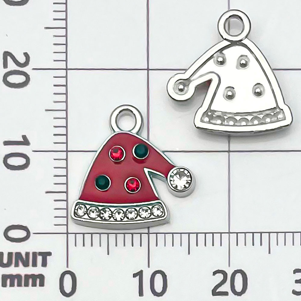 1 red dripping Christmas hat - 1g - 15*15mm - 21866