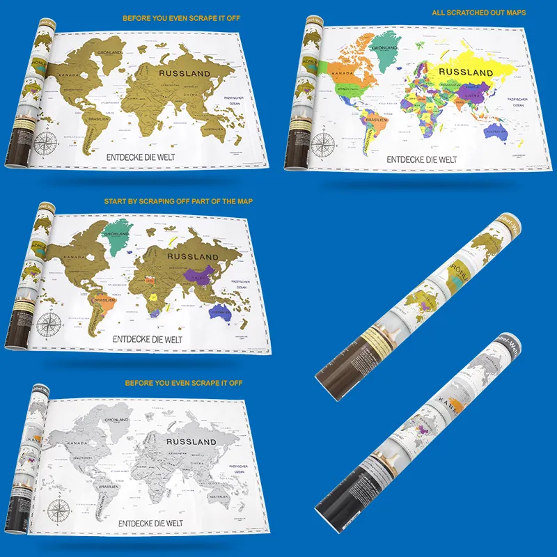Le monde à gratter carte de voyage personnalisé affiche de voyage cadeau pour les voyageurs cadeau éducatif cadeau d'anniversaire